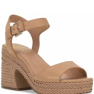 Vince Camuto Tan Woven Heel Sandals